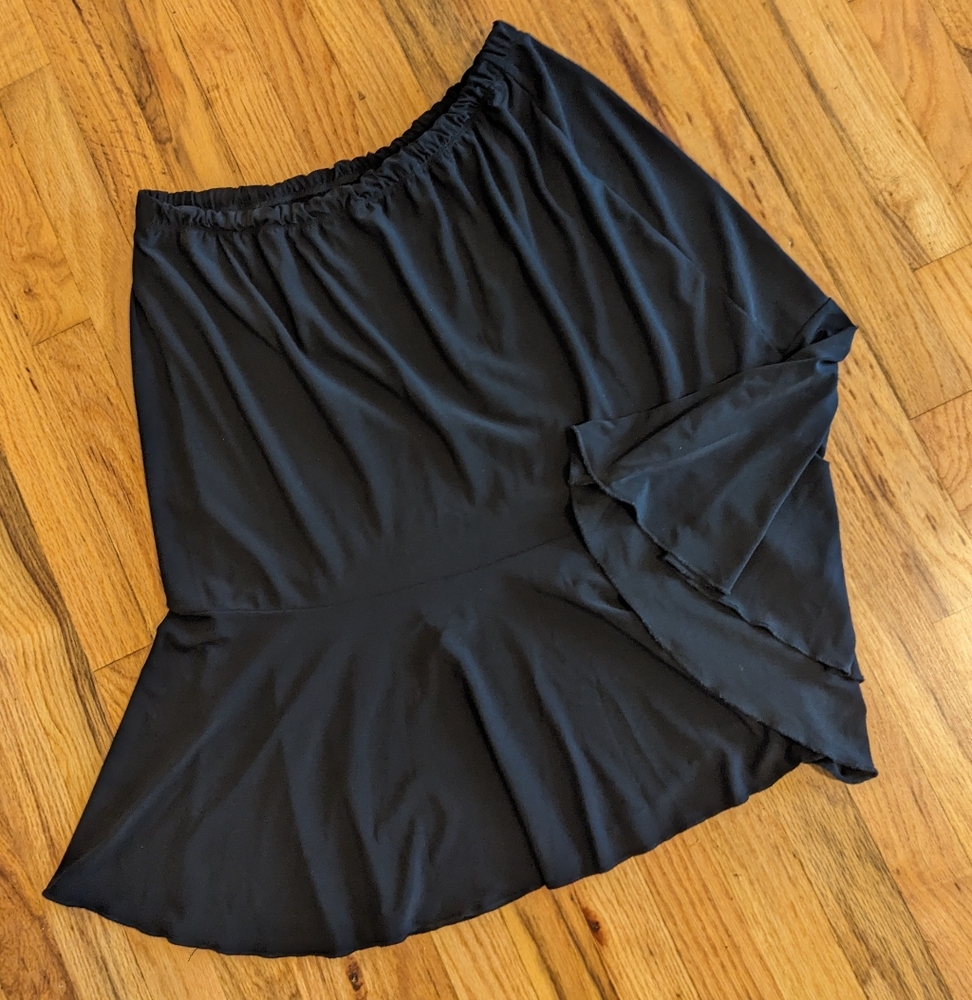 Twirly Black Midi Skirt Plus Size